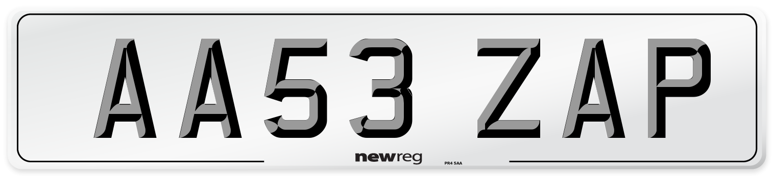 AA53 ZAP Number Plate from New Reg